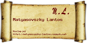 Matyasovszky Lantos névjegykártya